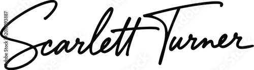 elegant handwritten calligraphy signature scarlett turner on white background