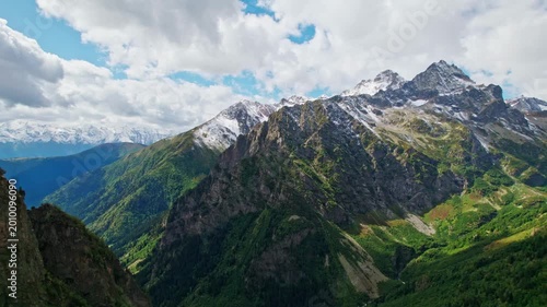 Epic Snow Capped Peaks in Svaneti Caucasus Mountains, Georgia