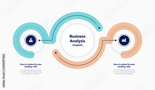 Photos Modern infographic for business analysis with two choices