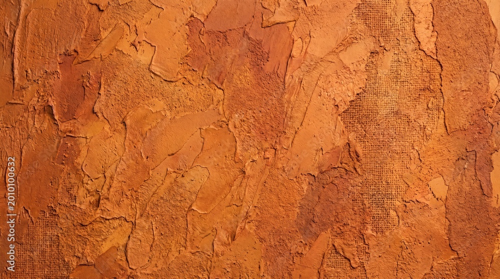 Fototapeta premium Orange Grunge Wall Texture with Rough Surface and Vintage Look