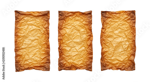 Three golden crispy bacon strips with brown edges