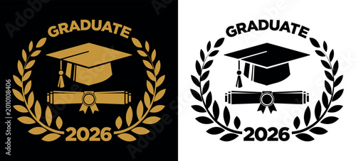 Lettering Class of 2026 for greeting, invitation card. Text for graduation design, congratulation event, T-shirt, party, high school or college graduate.