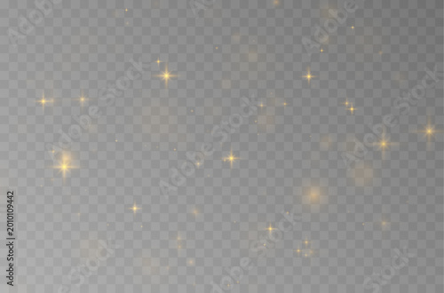 Obraz na plátně Golden dust particles glowing with soft shimmer and elegant haze
