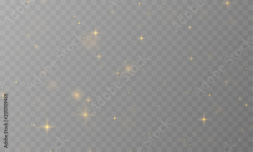 Fotografi Bright golden dust with star-shaped sparkles and radiant glow