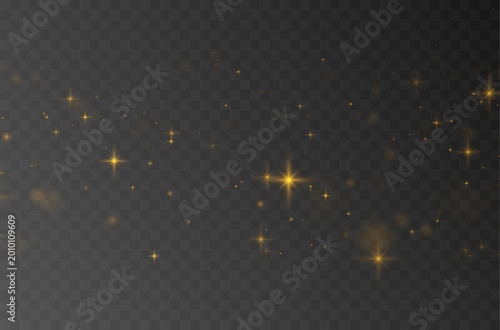 Obraz na plátně Golden dust with star glitter and soft radiant glow