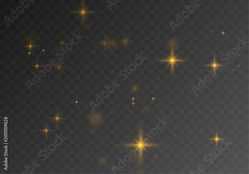 Canvastavla Golden dust wave with star highlights and glowing particles