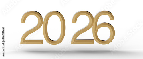 Gold 2026 year number sign ...