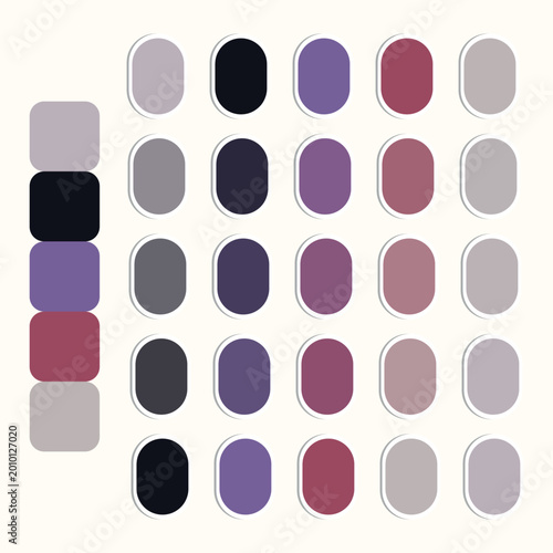 set of color palette vector template design