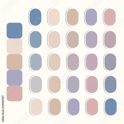 set of color palette vector template design