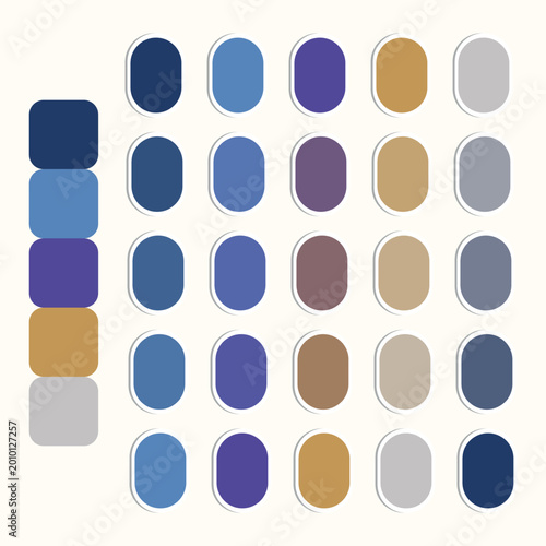 set of color palette vector template design
