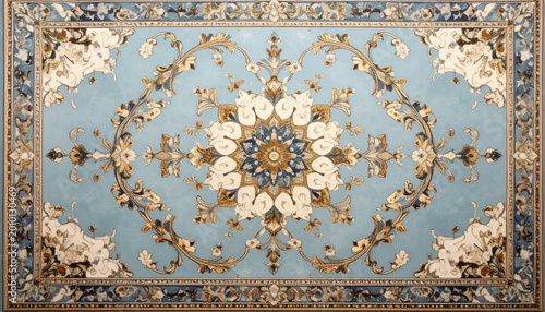 クラシックヨーロピアン絨毯の装飾模様｜Vintage Baroque European Carpet Ornament Pattern	