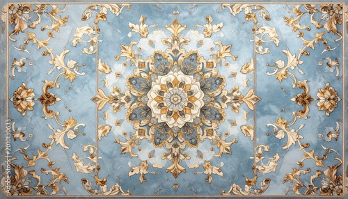 クラシックヨーロピアン絨毯の装飾模様｜Vintage Baroque European Carpet Ornament Pattern	