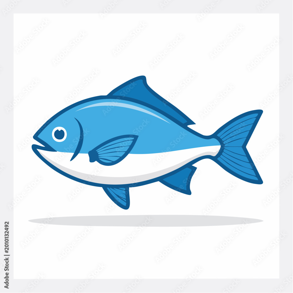 Obraz premium Stylized Blue Fish Illustration