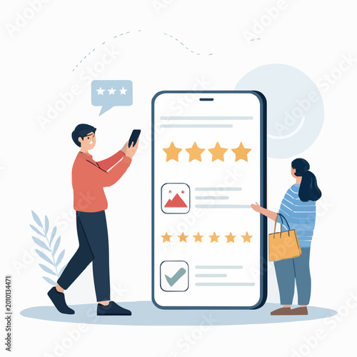 Customer Review and Feedback Rating Concept