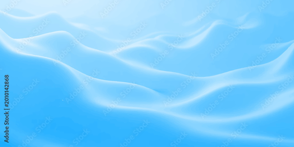 Fototapeta premium An abstract blue background featuring a soft silk texture and flowing water waves creates a smooth satin cloth pattern with shiny liquid motion and light material curves for a textile backdrop