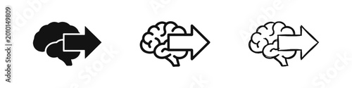 Bild auf Leinwand Brain with Arrow Icon Representing Idea Output and Innovation