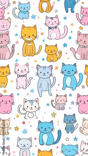 Cartoon Cats Pattern.