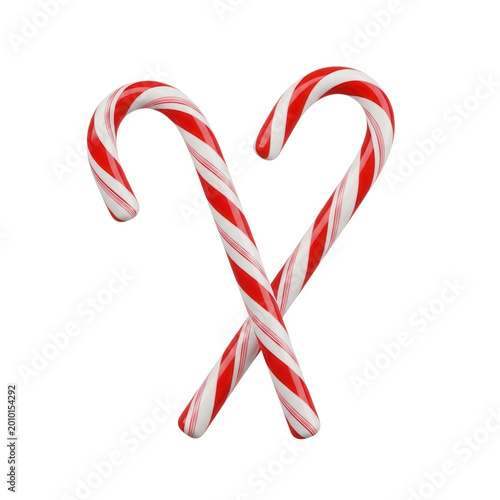 Classic intertwined candy canes in festive holiday style