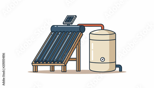 Konstfotografi Solar water heater system, eco friendly energy, renewable power, flat plate coll