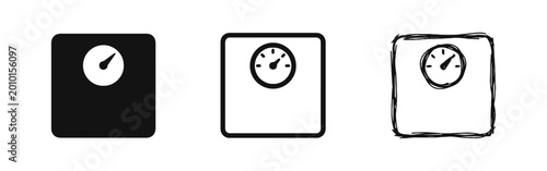 Принти на полотні Weight Scale Icon Set for Health Fitness and Diet tracking