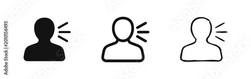Tableau sur toile Speaking Person Voice Communication and Audio Icon Set