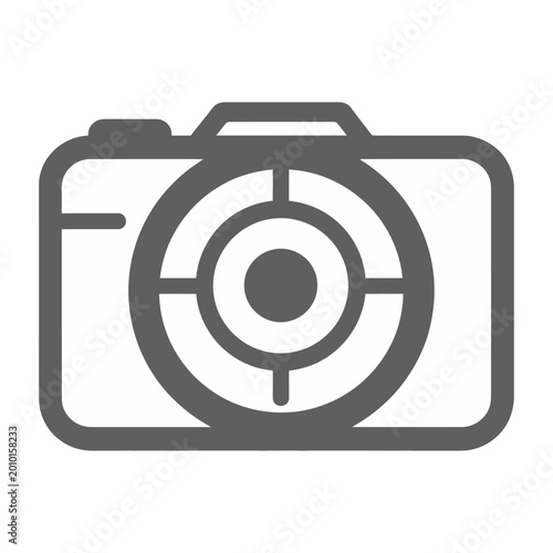 Vintage camera lens focus target vector flat design
