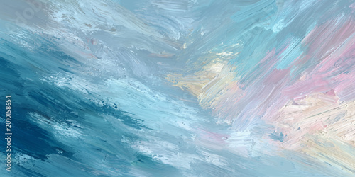 Fotografía Clear blue ocean water waves create an abstract nature texture on the surface wi