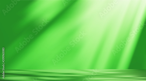 Fotografi Green gradient studio background with gobo light