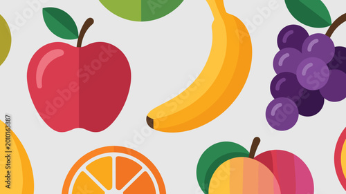Canvastavla Fruit icon collection - vector illustration