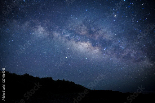 Quadro su tela 宮古島の夜空に広がる天の川の横位置写真Webサイト背景素材