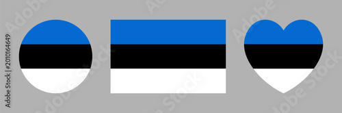 Foto Round, rectangular, heart flag of Estonia
