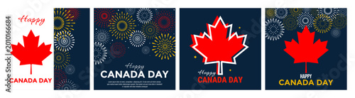Canvas-taulu Bright collection of Canada Day posters