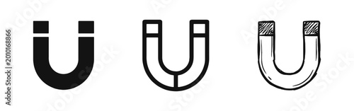 Konstfotografi Magnet Attraction and Physics Icon Set