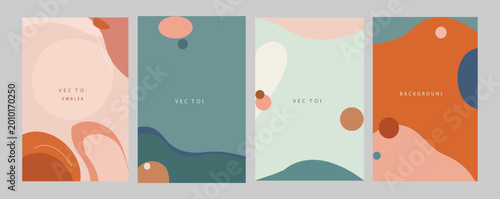 Abstract vector backgrounds  in minimal trendy style with copy space for text -