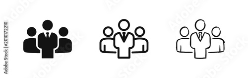 Foto Team leadership and business personnel corporate workforce icon set