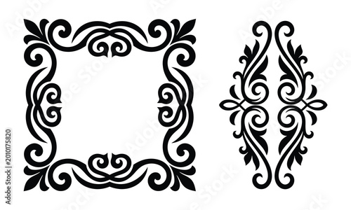 Decorative Floral Frame Vector Set