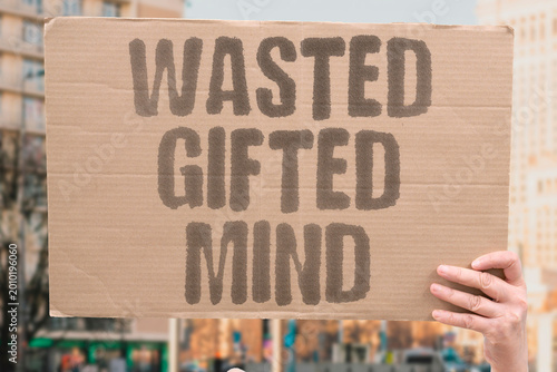 Obraz na płótnie "Wasted Gifted Mind" Institutional failure to invest in disadvantaged gifted children results in permanent irreversible talent loss