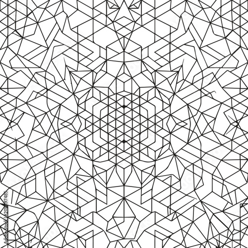 Intricate geometric mandala pattern kaleidoscopic line art geometric