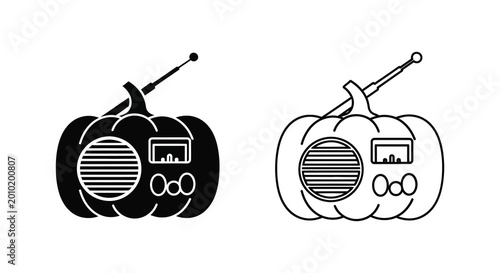 Foto Pumpkin radio silhouette high quality professional detailed modern elegant styli