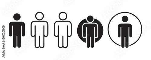 Billede på lærred Human pictogram icons representing people and individual person.