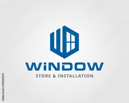 letter D concept with Door and window Installation Logo Design for Home Service