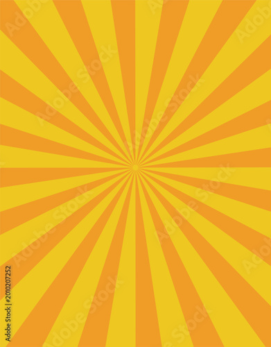 Photos Retro Orange and Yellow Sunburst Background with Radial Rays