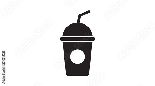 Quadro em tela Modern silhouette icon of a takeaway beverage cup, symbolizing cool refreshment