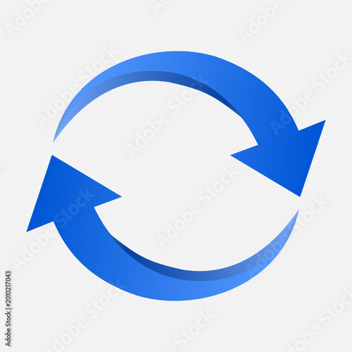 Blue Refresh Circular Arrow Sync Icon