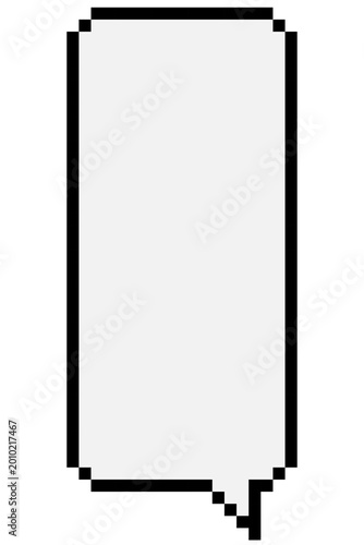 Blank pixel art speech bubble vector illustration isolated