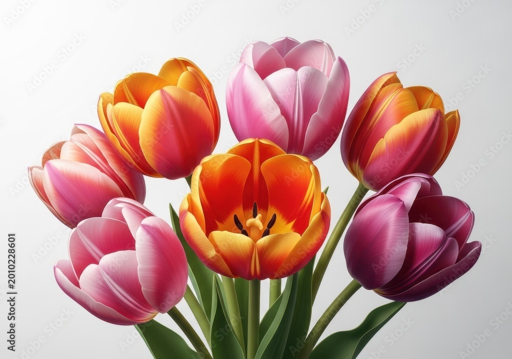 Fototapeta premium Vibrant spring tulip bouquet in soft natural light for mother's day