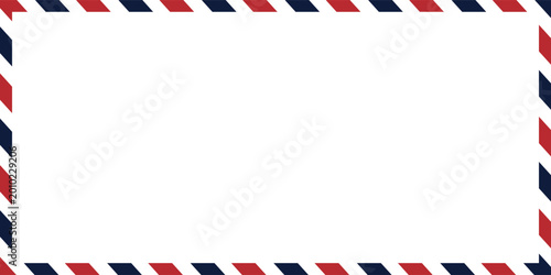 Photos Vintage airmail envelope with red and blue border