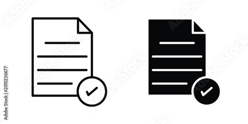 Fotografie Accept document icon vector pack in black color. Editable icons.