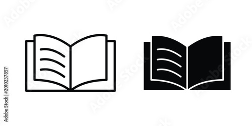 Book icon vector pack in black color. Editable icons.