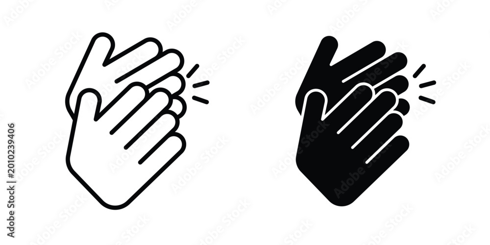 Fototapeta premium Clap icon vector pack in black color. Editable icons.